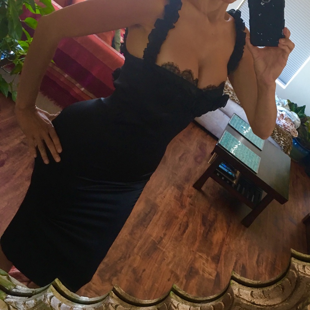 Roberto Cavalli Black Silk Elastane Dress